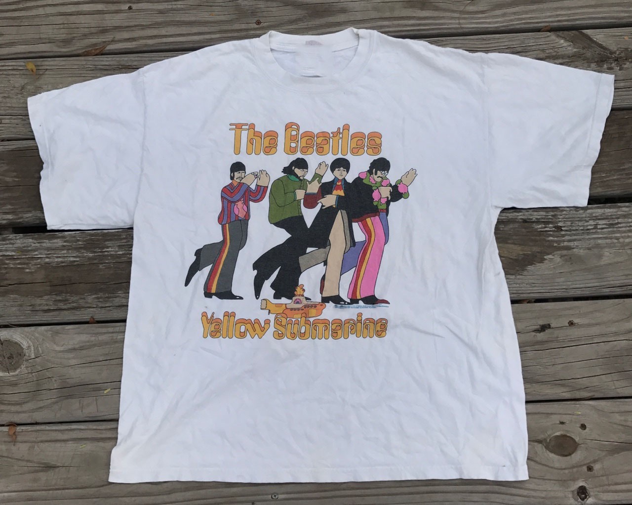 Vintage the Beatles Yellow Submarine  White Unisex All Size T-shirt