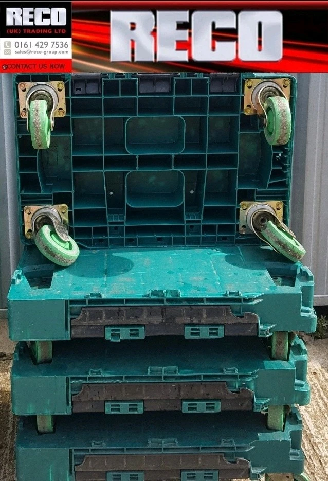 2 X HEAVY DUTY GREEN WHEELED "SINGLE" DOLLY / SKATE 60-40-17CM WAREHOUSE STORAGE - Image 4 of 4