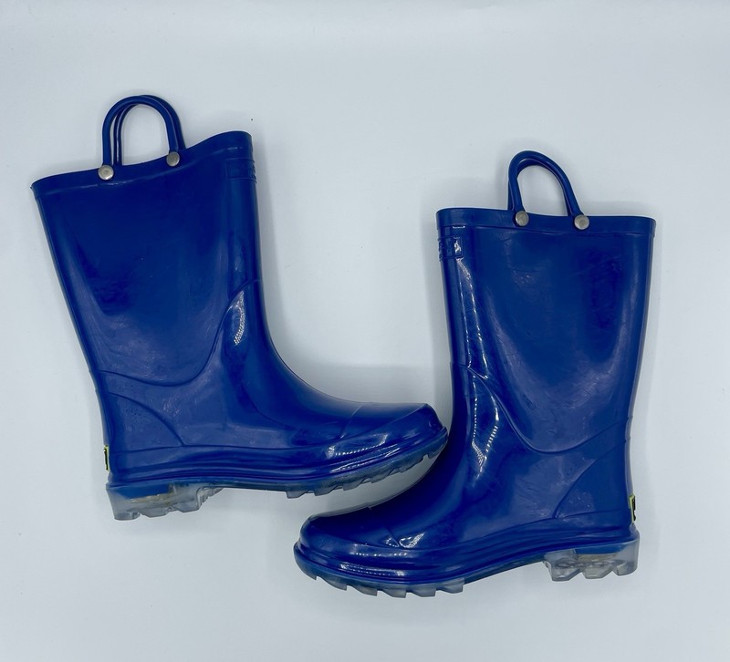 Western Chief Blue Boys Rain Boots/Gollashes Size 13 Light Up Heel EUC 