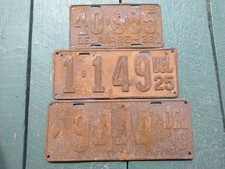3 Single DELAWARE  LICENSE PLATES