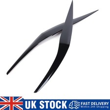 2pcs Gloss Headlight Eyebrows Eyelid Lid Covers For Ford Fiesta MK7 MK7.5 12-17