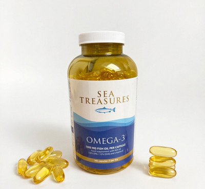 Omega-3 Fischöl Kapseln EPA DHA Vitamin E 1000mg 300 Stk. hochdosiert