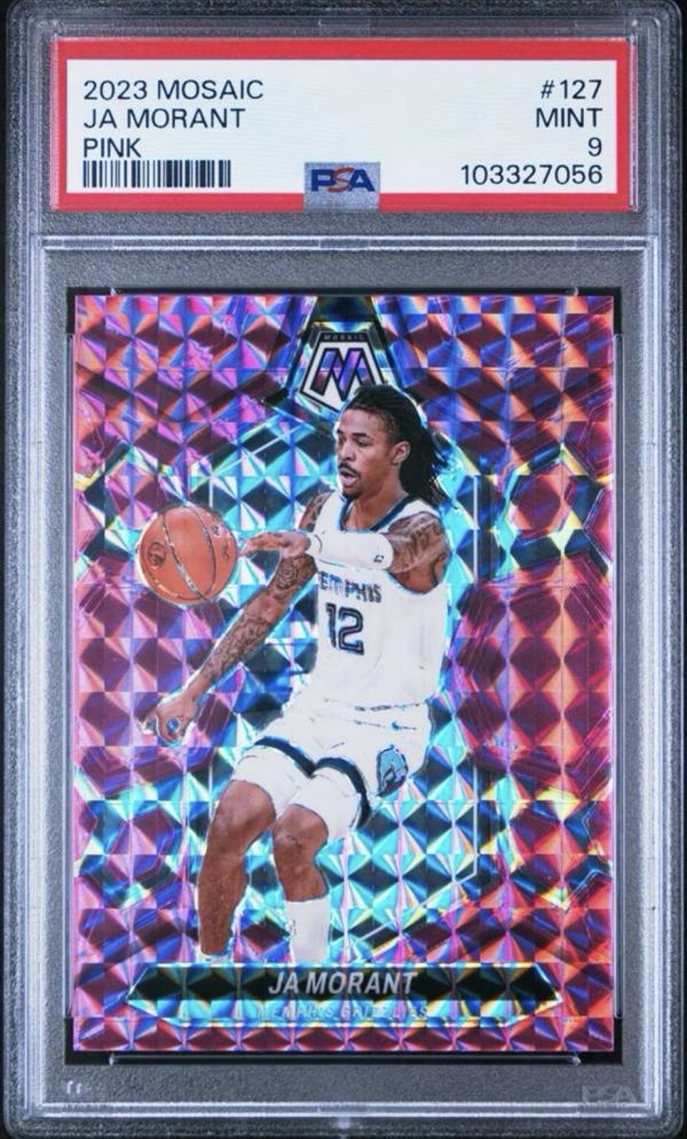 2023-24 Panini Mosaic - Ja Morant #127 Pink Mosaic Prizm /149