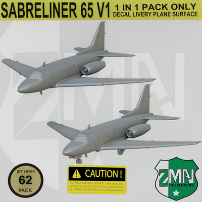 3d printed SABRELINER 65 V1 plane aircraft fighter