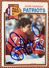 John Hannah New England Patriots 1979 Topps Signed Auto Autograph Card IP
