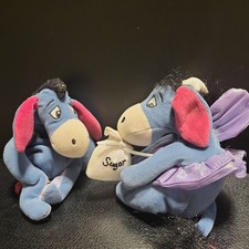 Set Of 2 Disney Winnie the Pooh Bean Bag Plush SUGAR PLUM FAIRY EEYORE  Classic