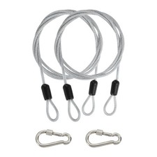 Patikil Security Cable 5 Ft X 1/8 Inch 3 Mm 2Pcs Coated Safety Wire Rope Doub