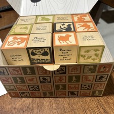 Uncle Goose 28 Wood Embossed Classic Nursery Rhyme Blocks. Made in USA