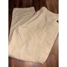 Dickies FLEX Work Pants Khaki Carpenter Utility Relaxed Fit Men Size 44x30