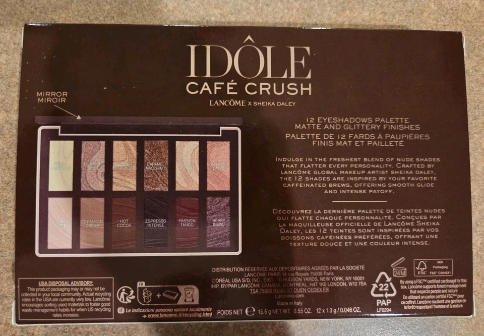 LANCOME X SHEIKA DALEY "Cafe Crush" Idole 12-Color Eyeshadow Palette - Image 2 of 3