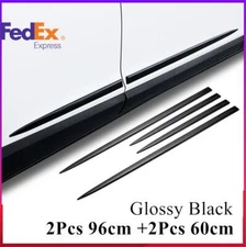4pcs Car Body Molding Trim Cover Side Skirt Line Sill Strip Sticker Glossy Black