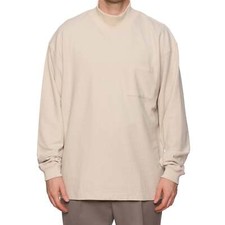 FEAR OF GOD Beige Picque Cotton Mock Nect Sweatshirt NEW Size L