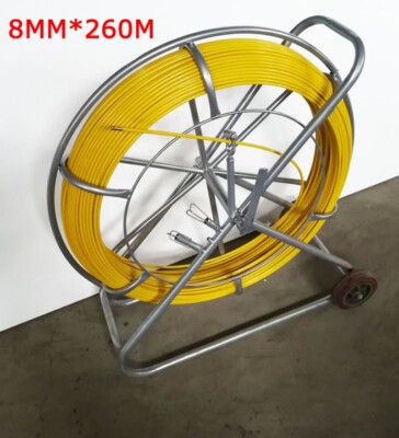 8MM*260M Duct Rodder Fish Tape Continuous Fiberglass Wire Cable Running Puller