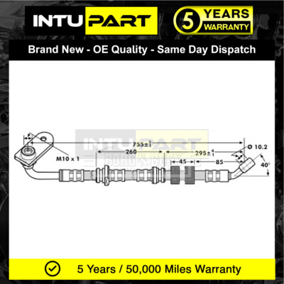 Fits Suzuki Vitara 1998-2017 IntuPart Front Left Outer Brake Hose 5155067D00