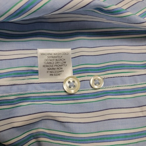 Saks Fifth Avenue Men's Long Sleeve Button Down Shirt Striped Flip Cuff Paisley - Picture 11 of 14