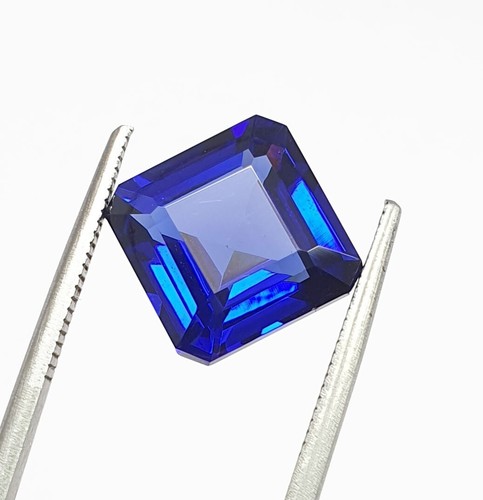 10 Ct Flawless AAA Lab Grown Burmese Royal Blue Sapphire Square Cut Loose Gems - Picture 2 of 10