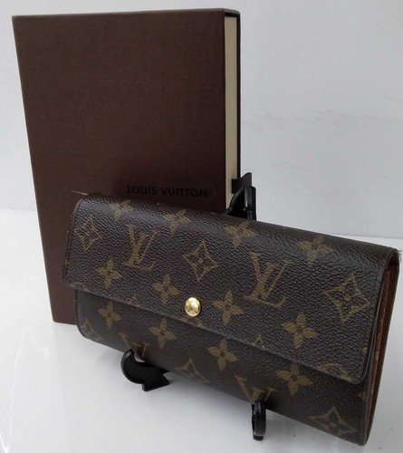 Authentic LOUIS VUITTON Monogram Portefeuille Sarah Leather Long Wallet M61734