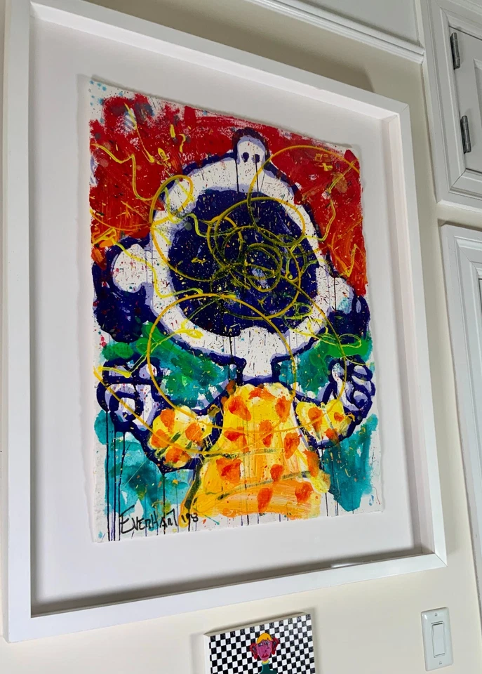Tom Everhart 1998 pintura original protagonizada por Lucy Charles Schulz Peanuts Snoopy! Foto 3 de 4