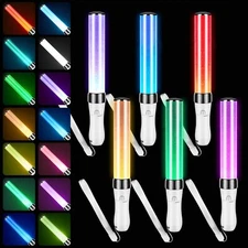 Lewtemi 6 Pcs Reusable Light Sticks 15 Color 2 Lighting Modes Lightsticks Mul...