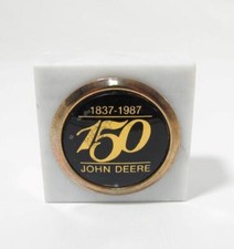 VTG John Deere 1837-1987 150th Anniversary Paperweight Emblem Marble