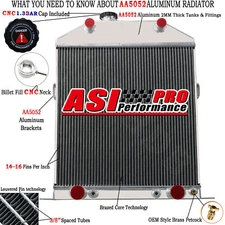 3 ROW RADIATOR FOR 1942-1948 Ford Super Deluxe Deluxe 3.7L 3.9L FLATHEAD ENGINES