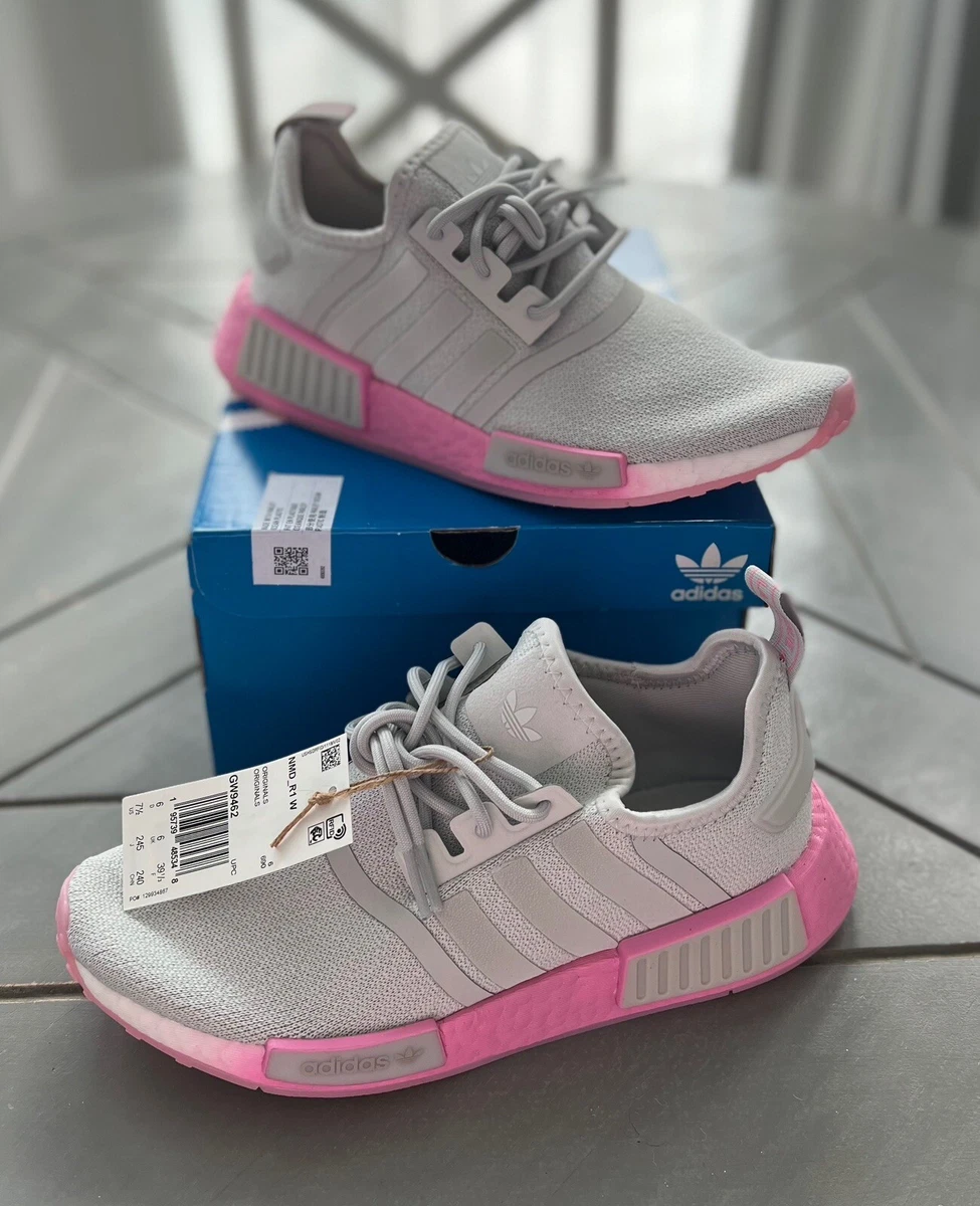 Adidas NMD R1 Gray/Bliss Pink - GW9462 - Size 7.5 (Women's)