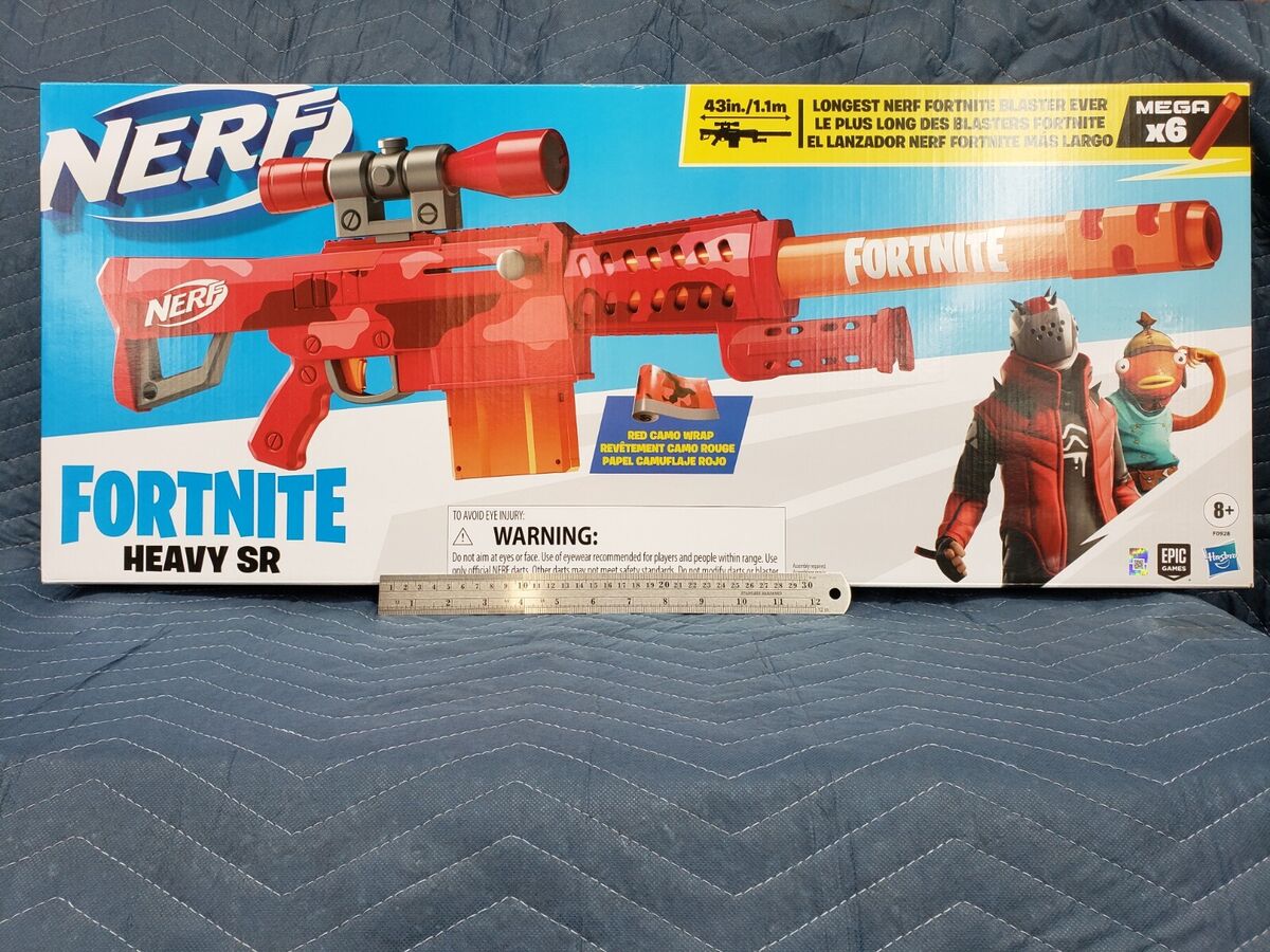 heavy sr nerf gun  Nerf Fortnite Heavy SR Blaster, Longest Nerf