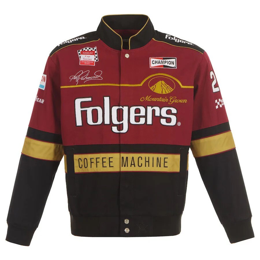 Nascar Tim Richmond JH Design Folgers Twill Cotton Snap Jacket