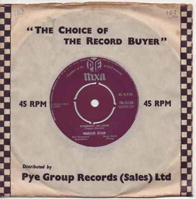 Marion Ryan Treppe der Liebe * I Need You 1958 UK PYE NIXA 7'' POP 45