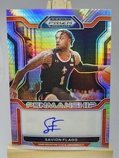 Savion Flagg 2022 Prizm College Penmanship Hyper CP-SFL Auto Sam Houston