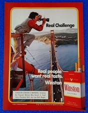 1987 WINSTON CIGARETTE ORIGINAL PRINT AD "REAL PEOPLE WANT REAL TASTE" SAN FRAN