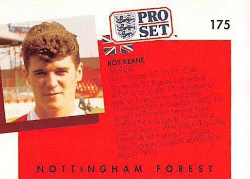 1990-91 Pro Set Soccer Roy Keane Rookie Card #175 Nottingham