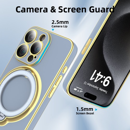 Funda magnética para iPhone 15 Plus Pro Max lente incorporada película protectora - Imagen 19 de 49