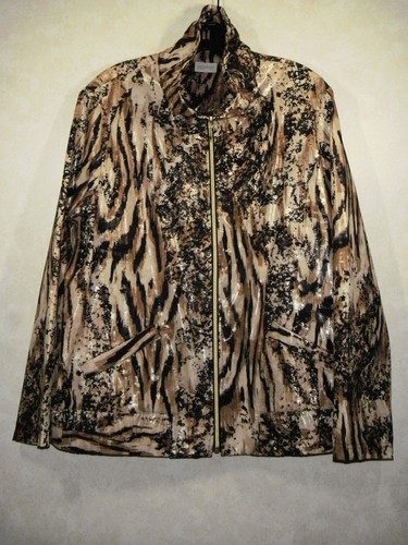 Zenergy By Chico's Sommerjacke Damen 3 Beige Full Zip Langarm