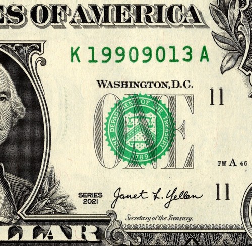 Sept 13 1990 Birthday note Fancy Serial Number One Dollar Bill K19909013A UC