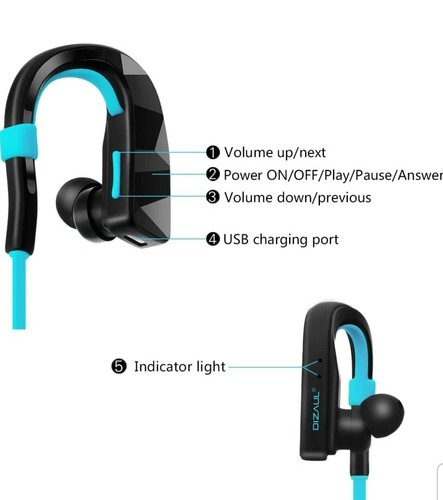 Cuffie Bluetooth, Dizaul Sport Stereo In-Ear Cuffie antirumore | eBay