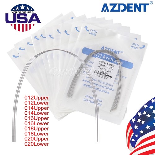 10pcs AZDENT Dentaire Orthodontique Fil Super Élastique Niti Arch Fils Rond Ovoïde - Photo 1/25