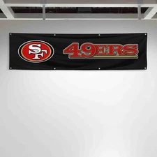 For San Francisco 49ers Football Fans 2x8 ft Flag Gift Man Cave Banner