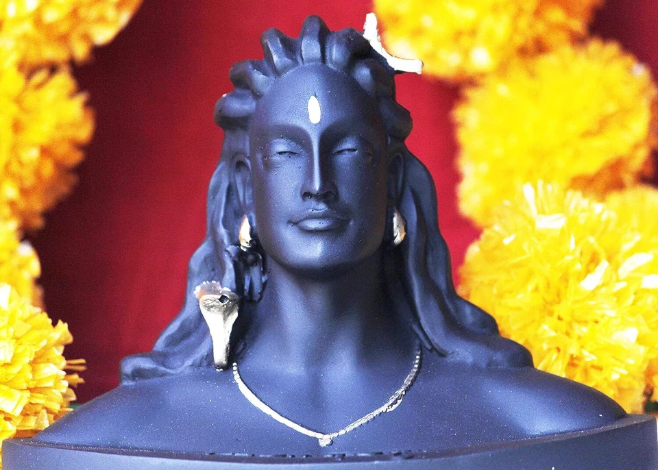 Estátua de microfibra Adiyogi, média, preta, peças pequenas para Home dGold, 1 peça - Imagem 2 de 4