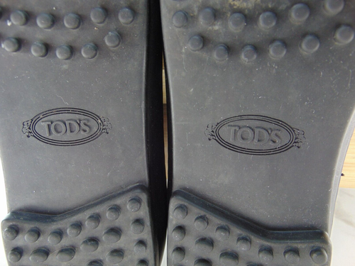 TOD’S Black Suede Leather Driving Loafers Moccasins Made In Italy EURO 40 $895 - Picture 7 of 8
