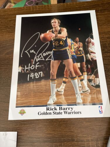 RICK BARRY Golden State Warriors signed 8X10 photo HOF 1987 All-Star 2009 - Picture 4 of 7