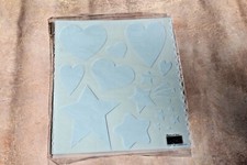 Stampin Up Plastic STENCIL Hearts  Stars, NIP FREE SHIPPING 