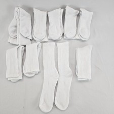 Women's Active Crew Socks 10-pairs White Sz L