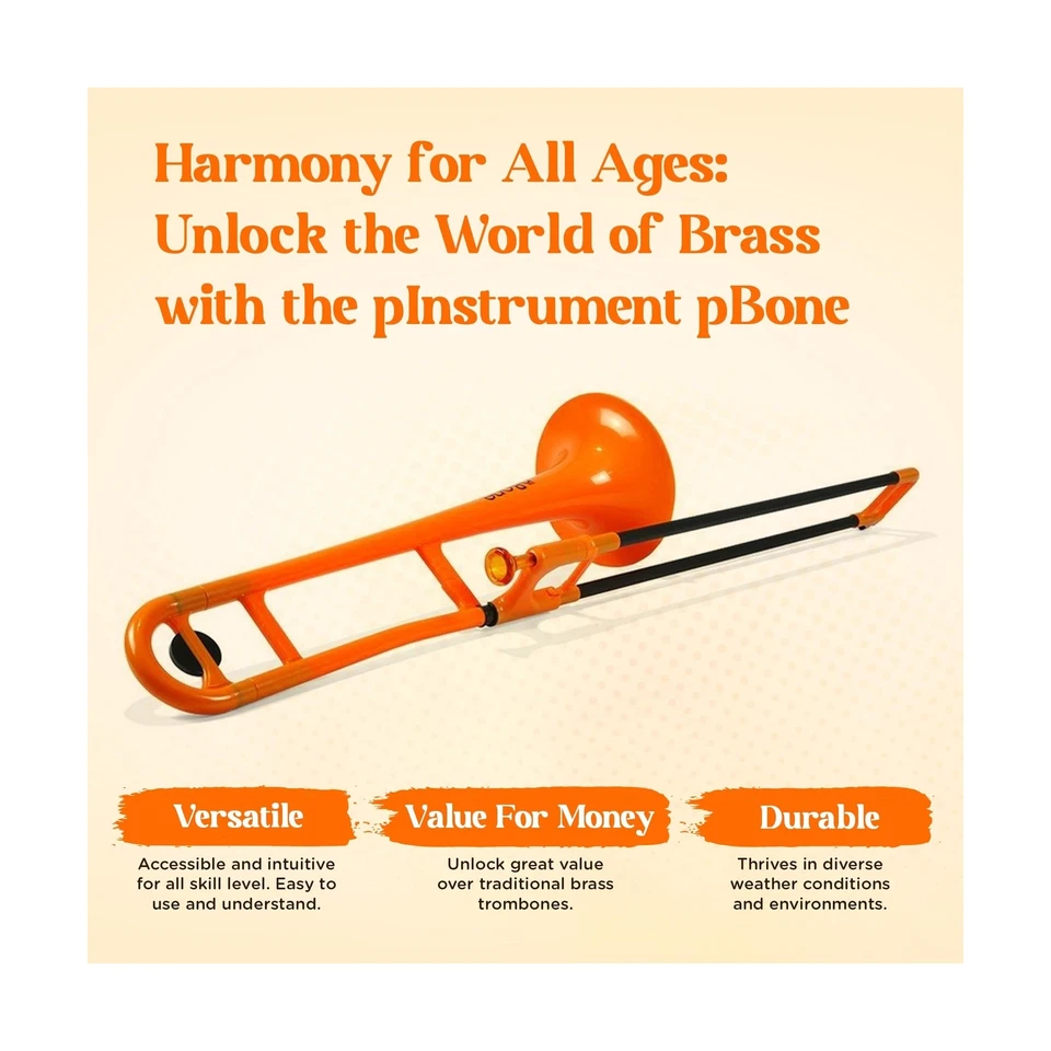 Trombón de plástico pBone pInstrument - Boquillas y bolsa de transporte - Bb Authen... Foto 2 de 4