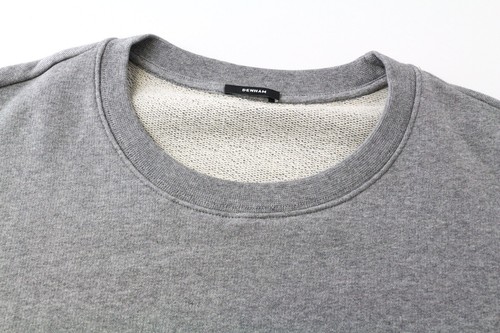 DENHAM Women Sweatshirt S Grey Melange Crew Neck Fleece Pure Cotton Jersey - Picture 3 of 9