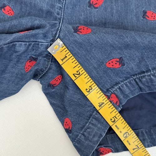 Hanna Andersson Shorts Girls Play All Day Strawberries Denim 116 (US 14/16) - Picture 5 of 5