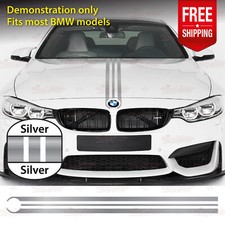 Silver Trim Performance Rally Graphic Hood Bonnet Decal Vinyl Stickers For Bmw