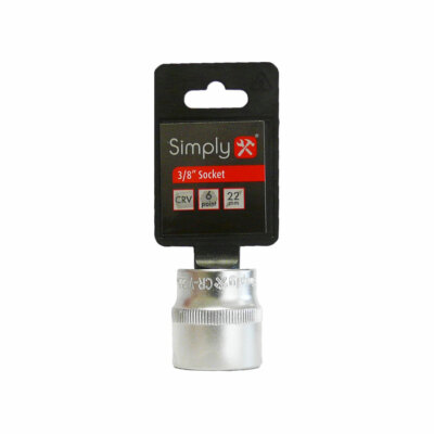 Standard 3/8'' Stecknuss - 22Mm - 6 Punkt - Matt Finish - Einfach SOC3822 - T48