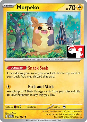 Morpeko 072/167 NM / M - Twilight Masquerade Pokemon Card - Kodama