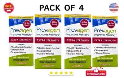 Prevagen Extra Strength 20mg Capsules - 60 Count - 4 Pack (240-Day Supply) || US